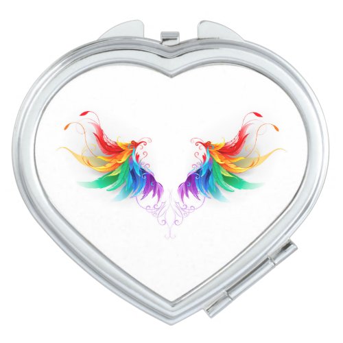 Fluffy Rainbow Wings Compact Mirror