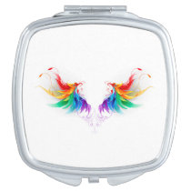 Fluffy Rainbow Wings Compact Mirror