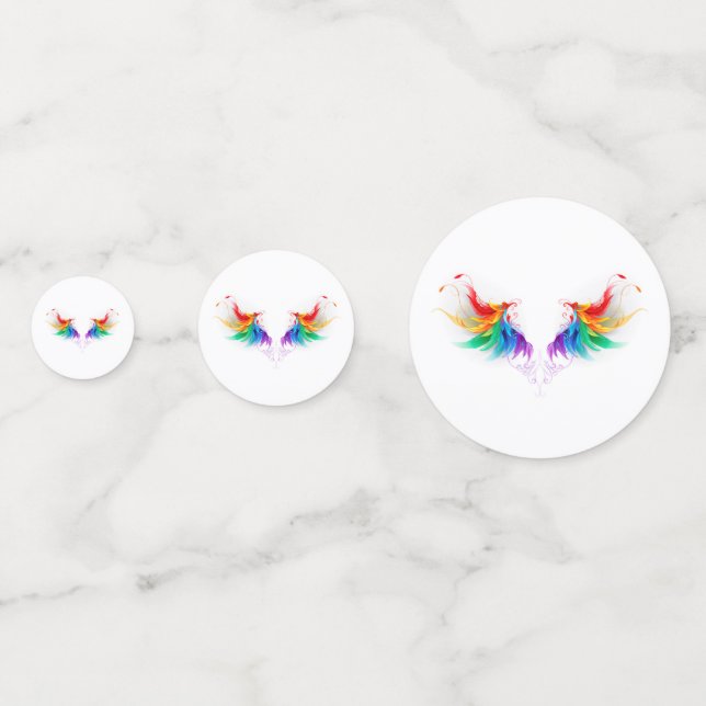Fluffy Rainbow Wings Confetti (Fronts)