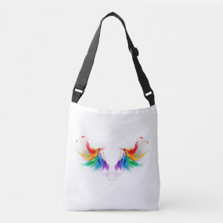 Fluffy Rainbow Wings Crossbody Bag