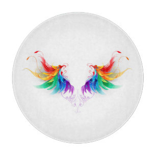 Fluffy Rainbow Wings Cutting Board