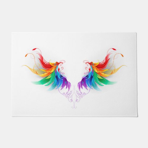 Fluffy Rainbow Wings Doormat