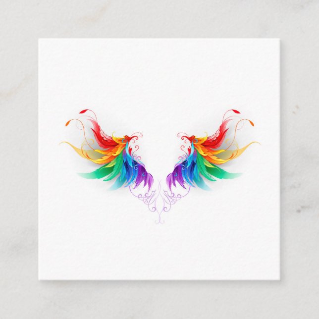 Fluffy Rainbow Wings Enclosure Card (Front)