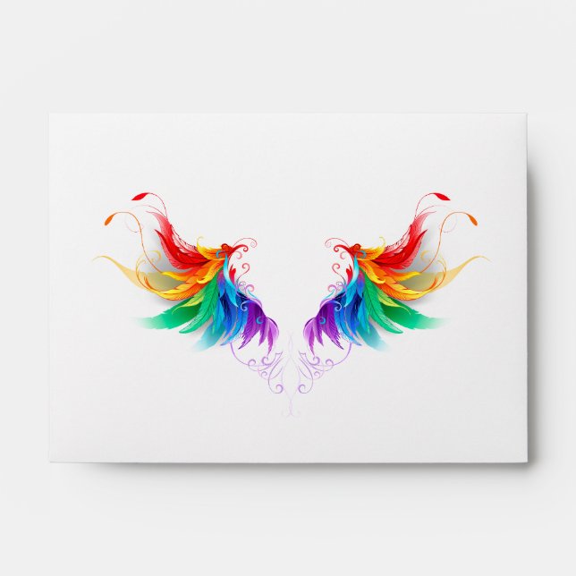 Fluffy Rainbow Wings Envelope (Front)
