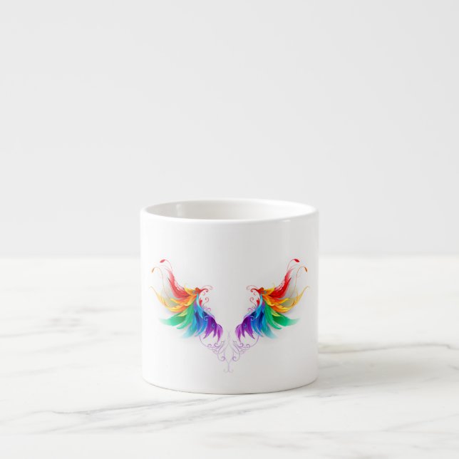 Fluffy Rainbow Wings Espresso Cup (Front)