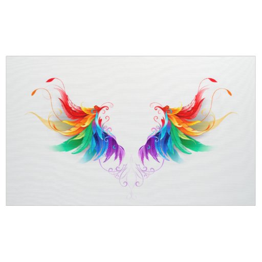 Fluffy Rainbow Wings Fabric