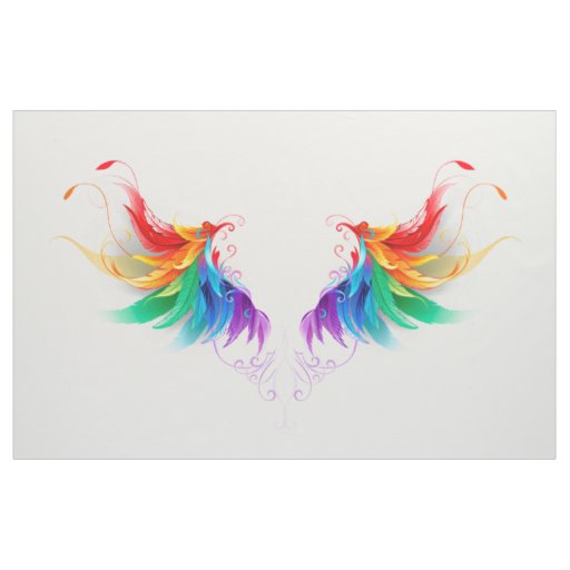 Fluffy Rainbow Wings Fabric