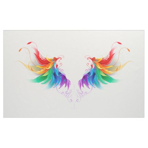 Fluffy Rainbow Wings Fabric