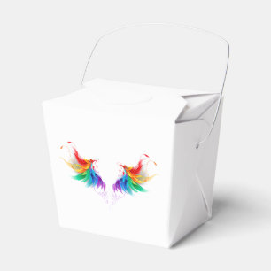 Fluffy Rainbow Wings Favor Boxes