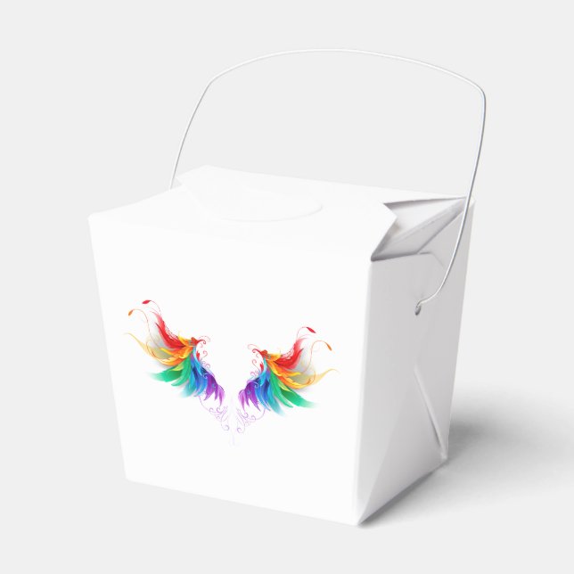 Fluffy Rainbow Wings Favor Boxes (Front Side)
