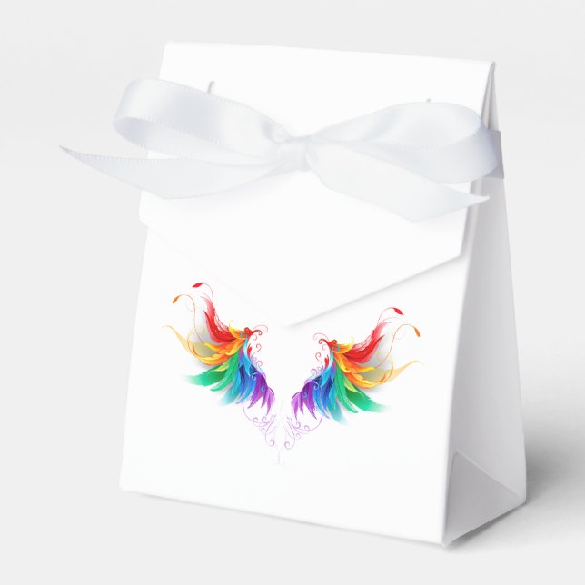 Fluffy Rainbow Wings Favor Boxes (Front Side)