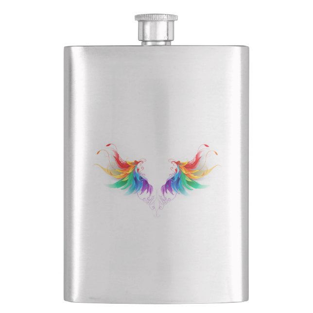 Fluffy Rainbow Wings Flask (Front)