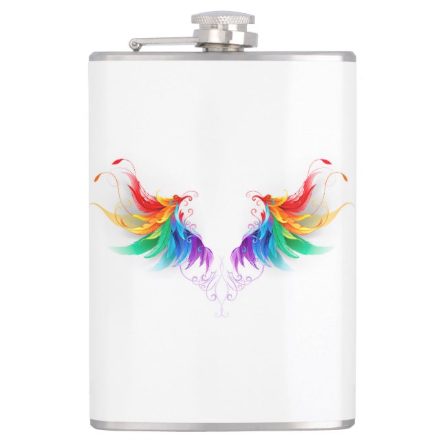 Fluffy Rainbow Wings Flask (Front)