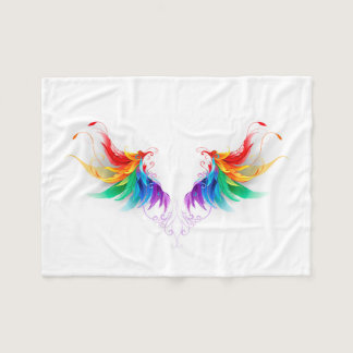 Fluffy Rainbow Wings Fleece Blanket