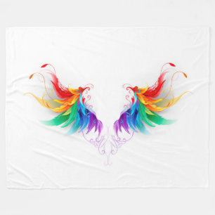 Fluffy Rainbow Wings Fleece Blanket