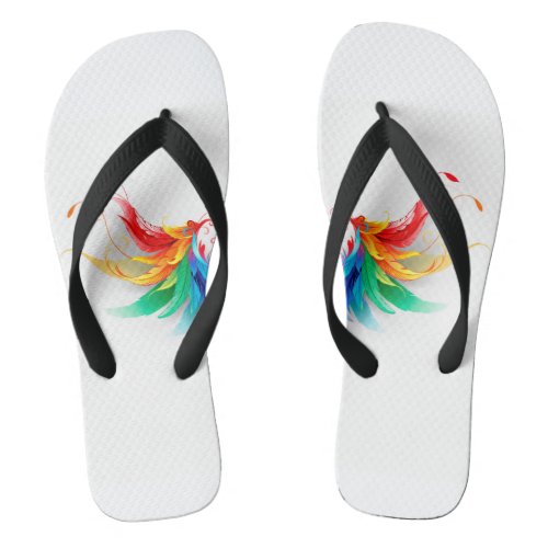 Fluffy Rainbow Wings Flip Flops