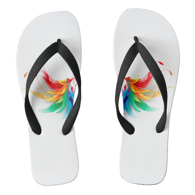 Fluffy Rainbow Wings Flip Flops (Footbed)