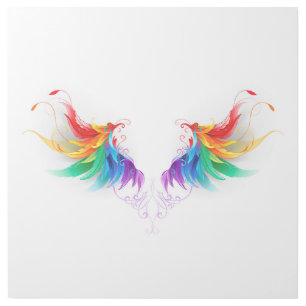Fluffy Rainbow Wings Gallery Wrap