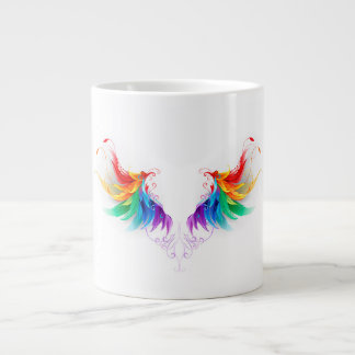 Fluffy Rainbow Wings Giant Coffee Mug
