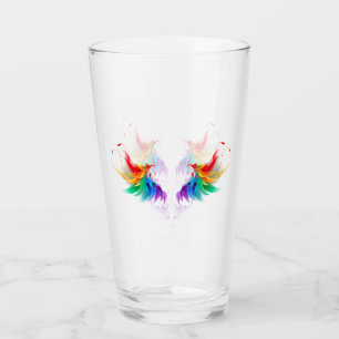 Fluffy Rainbow Wings Glass