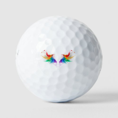 Fluffy Rainbow Wings Golf Balls