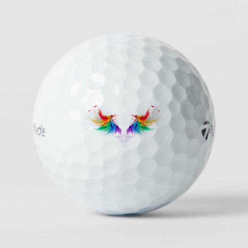 Fluffy Rainbow Wings Golf Balls