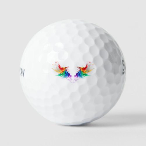 Fluffy Rainbow Wings Golf Balls