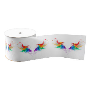 Fluffy Rainbow Wings Grosgrain Ribbon