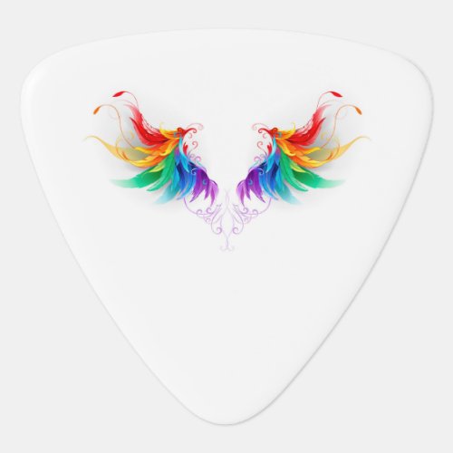 Fluffy Rainbow Wings Guitar Pick