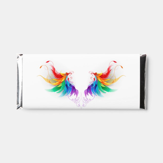 Fluffy Rainbow Wings Hershey Bar Favors (Front)