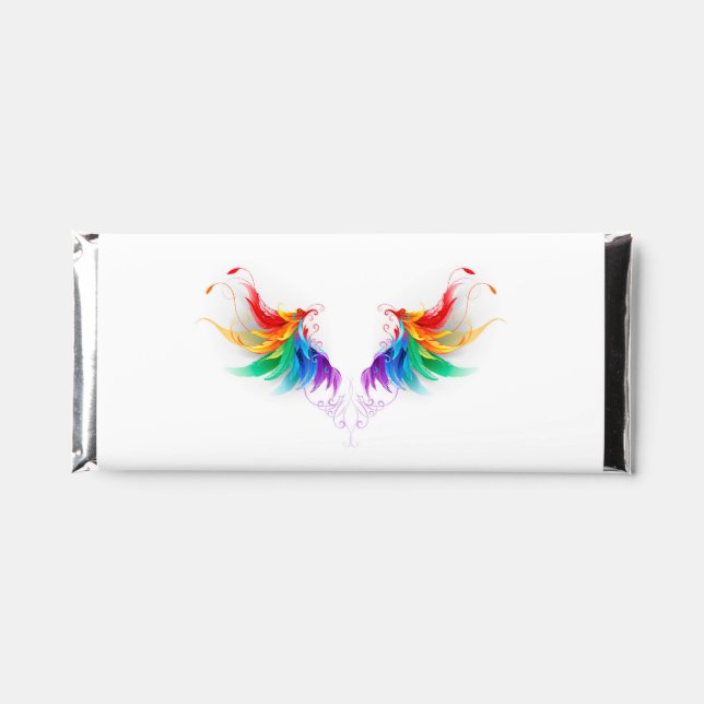 Fluffy Rainbow Wings Hershey Bar Favors (Front)