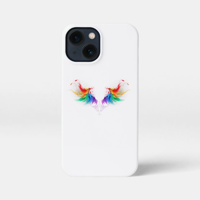 Fluffy Rainbow Wings iPhone Case (Back)