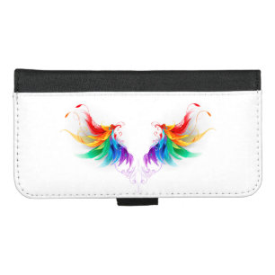 Fluffy Rainbow Wings iPhone 8/7 Plus Wallet Case