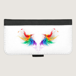 Fluffy Rainbow Wings iPhone 8/7 Plus Wallet Case