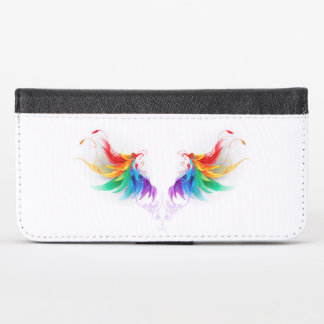 Fluffy Rainbow Wings iPhone XS Wallet Case