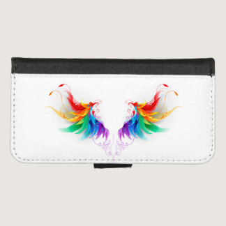 Fluffy Rainbow Wings iPhone 8/7 Wallet Case