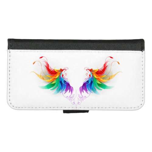 Fluffy Rainbow Wings iPhone 87 Wallet Case