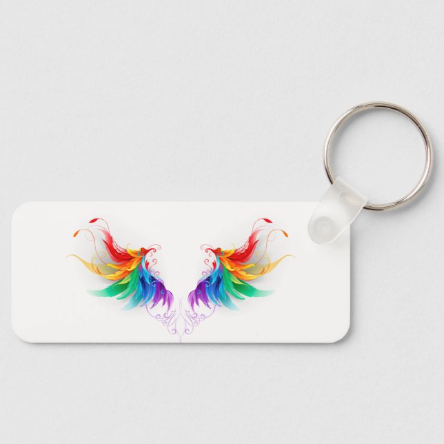 Fluffy Rainbow Wings Keychain (Front)