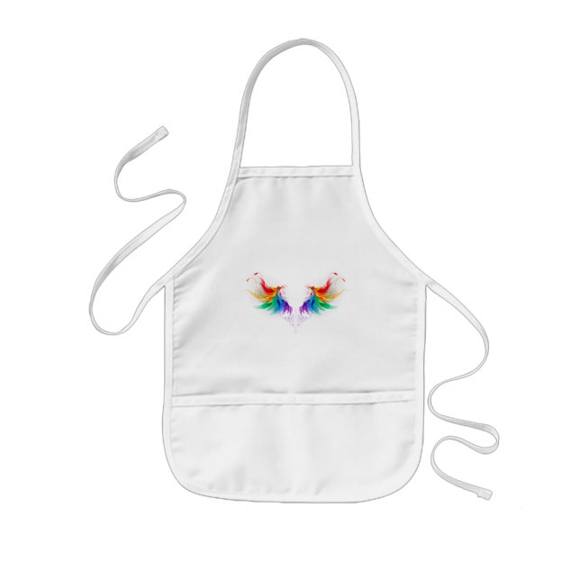Fluffy Rainbow Wings Kids' Apron (Front)