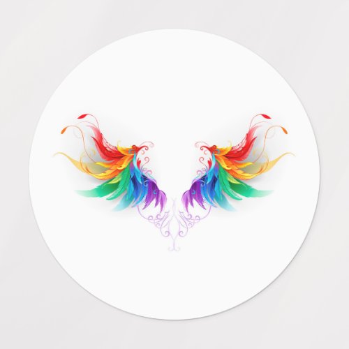 Fluffy Rainbow Wings Labels