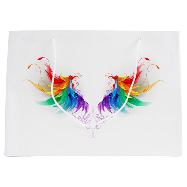 Fluffy Rainbow Wings Large Gift Bag (Front)