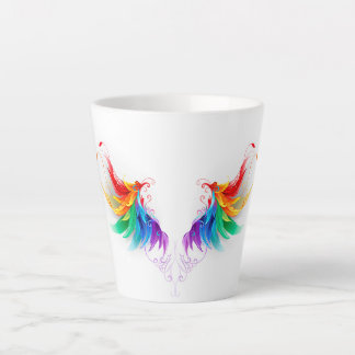 Fluffy Rainbow Wings Latte Mug