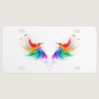 Fluffy Rainbow Wings License Plate