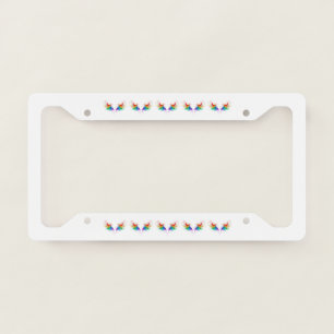 Fluffy Rainbow Wings License Plate Frame