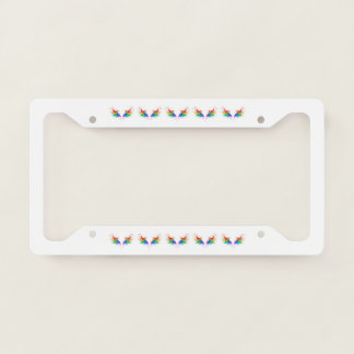 Fluffy Rainbow Wings License Plate Frame