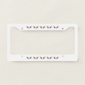 Fluffy Rainbow Wings License Plate Frame