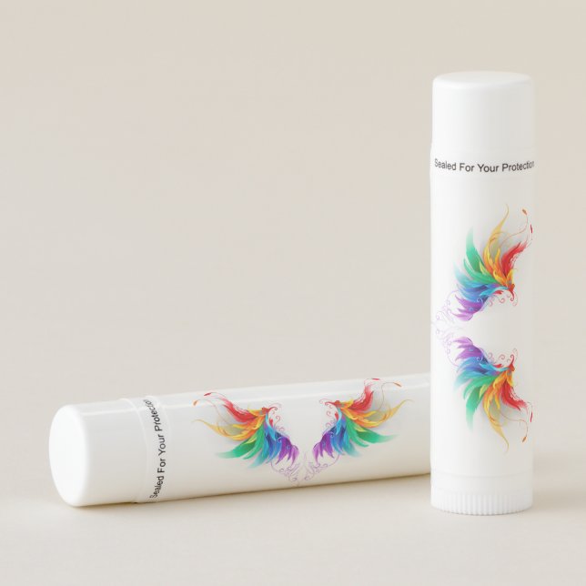 Fluffy Rainbow Wings Lip Balm (Front)