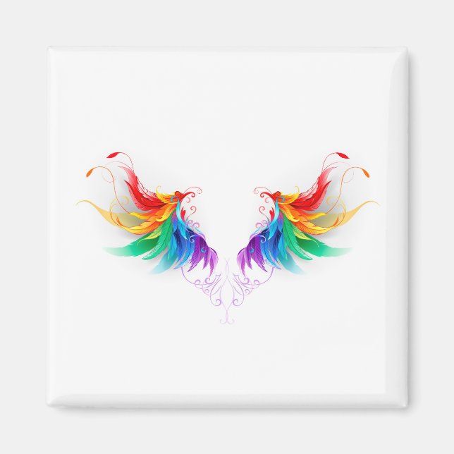 Fluffy Rainbow Wings Magnet (Front)