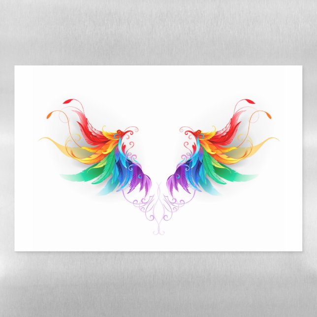 Fluffy Rainbow Wings Magnetic Dry Erase Sheet (Horizontal)