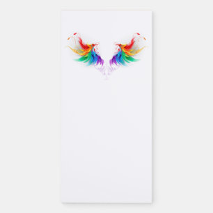 Fluffy Rainbow Wings Magnetic Notepad